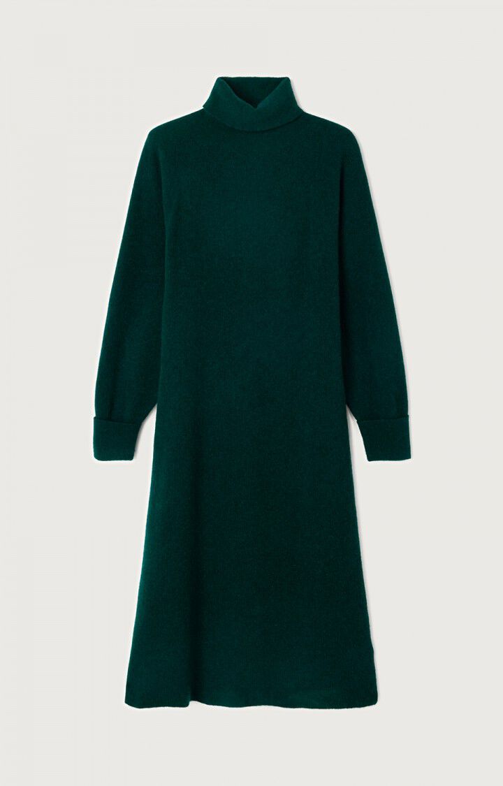 女士高领长直筒连衣裙