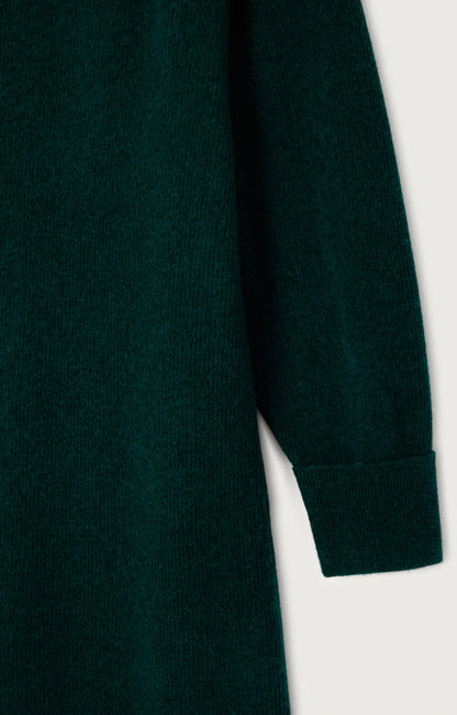 女士高领长直筒连衣裙