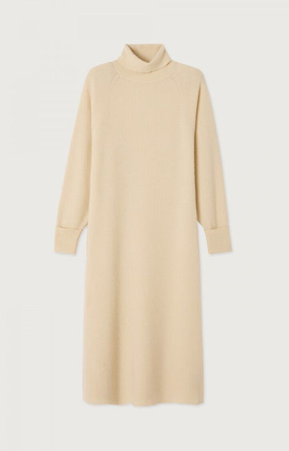 女士高领长直筒连衣裙