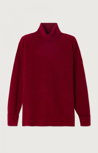 女士中长款宽松高领毛衣