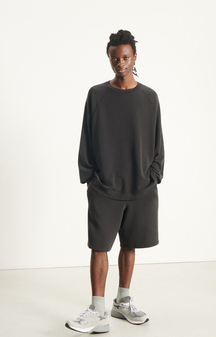 成人款炭黑色圆领卫衣