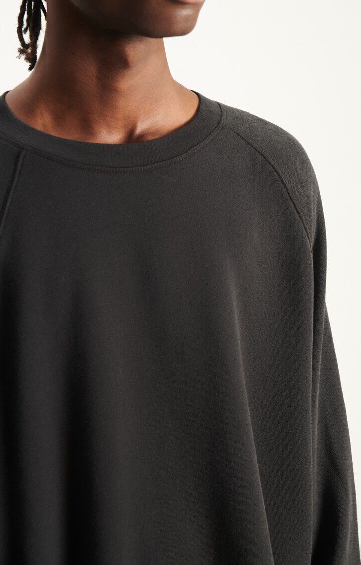 成人款炭黑色圆领卫衣