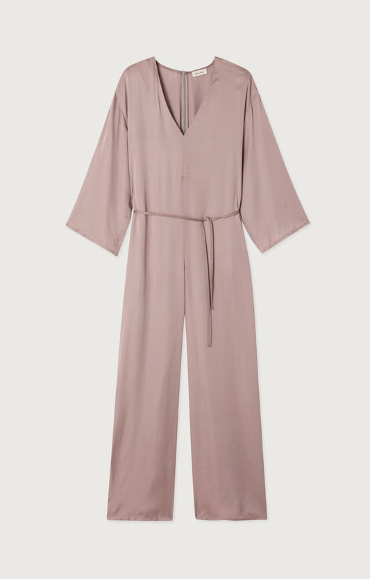 女士宽松高领三分袖连体裤