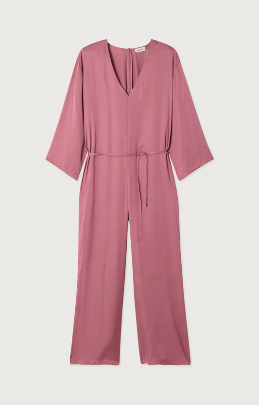 女士宽松高领三分袖连体裤