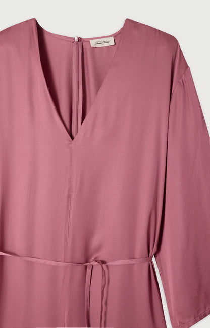 女士宽松高领三分袖连体裤