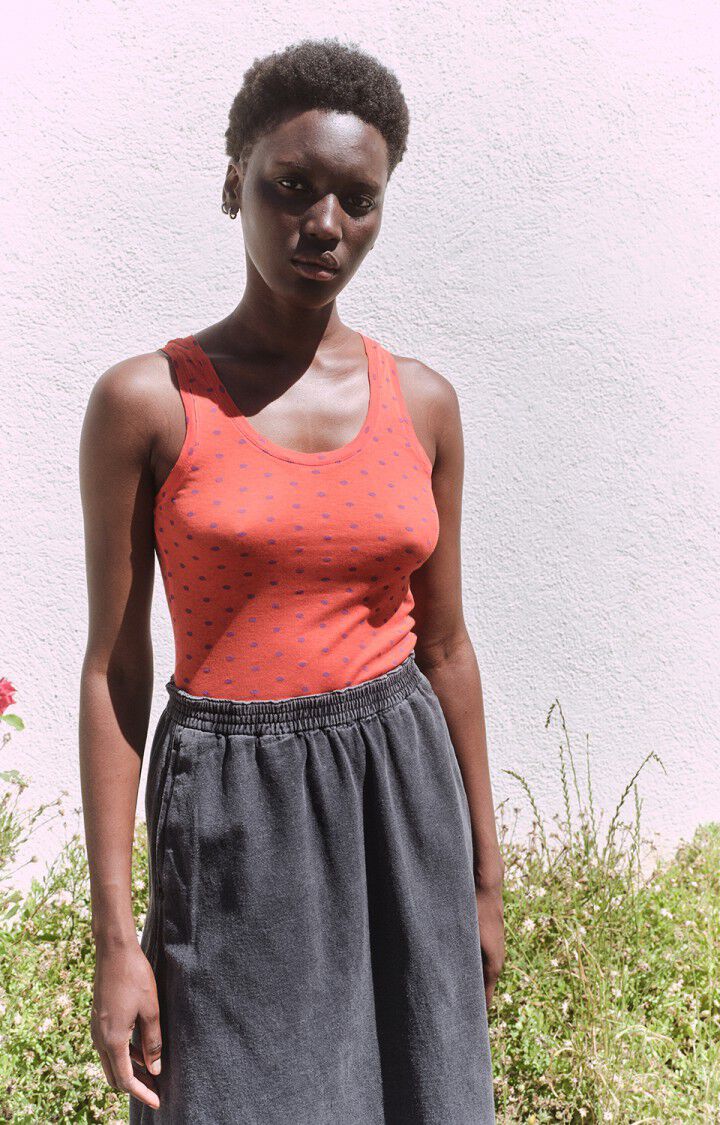 女士修身印花圆领背心