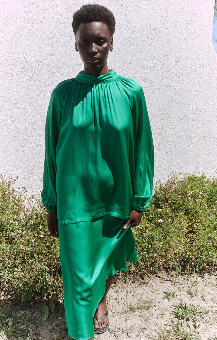 女士宽松长袖中长款高领上衣