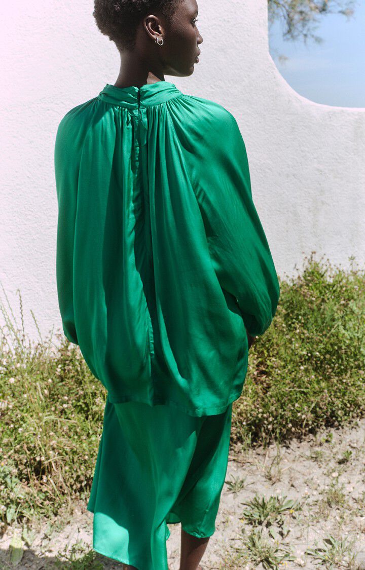 女士宽松长袖中长款高领上衣