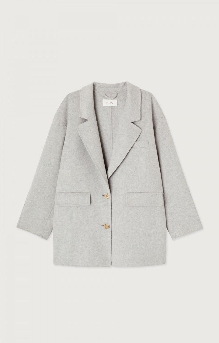 女士宽松短款西装领长袖大衣