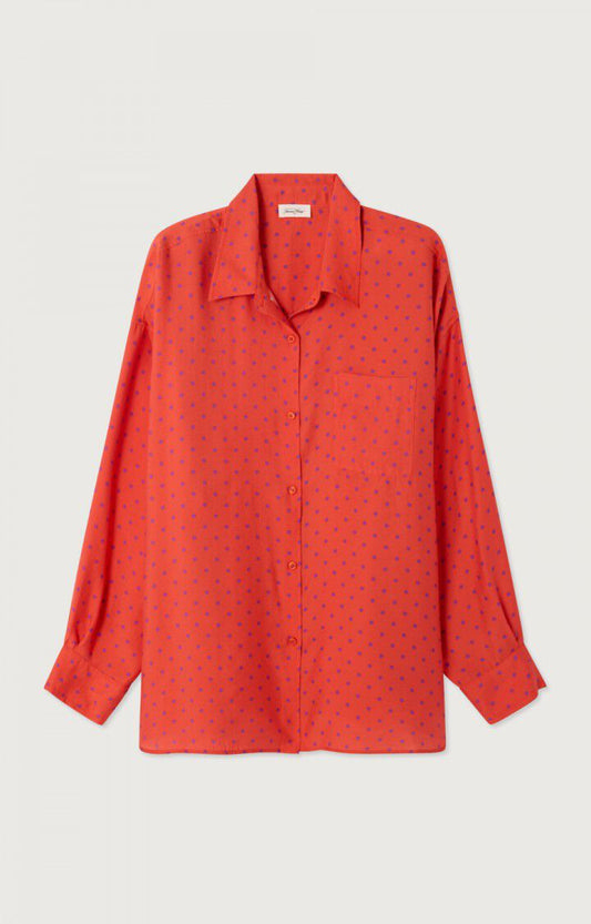 CHEMISE LONGUE AMPLE ML COL BOUTONNE IMPRIMEE