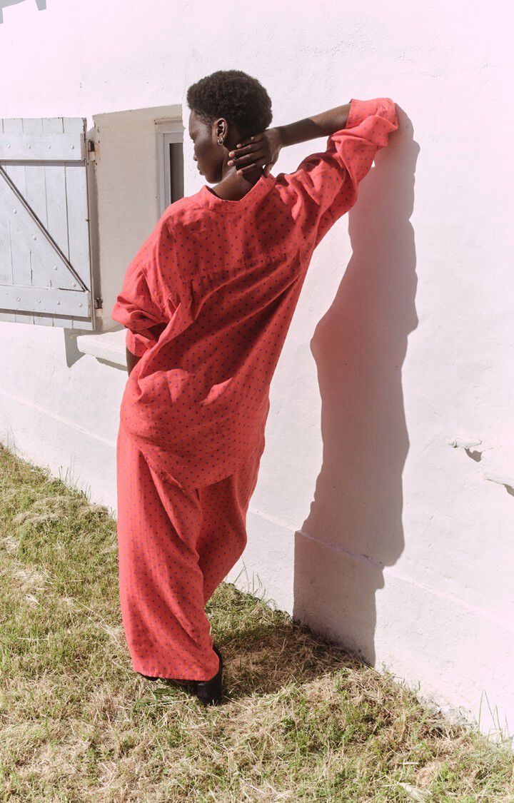 CHEMISE LONGUE AMPLE ML COL BOUTONNE IMPRIMEE