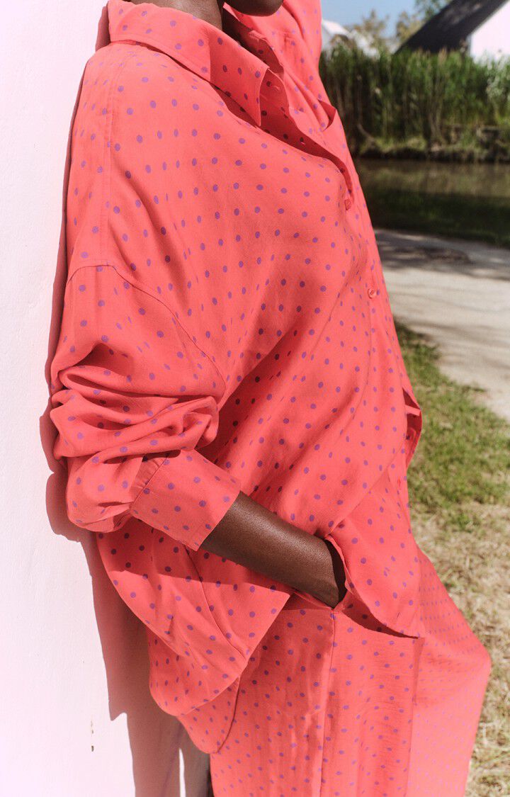 CHEMISE LONGUE AMPLE ML COL BOUTONNE IMPRIMEE