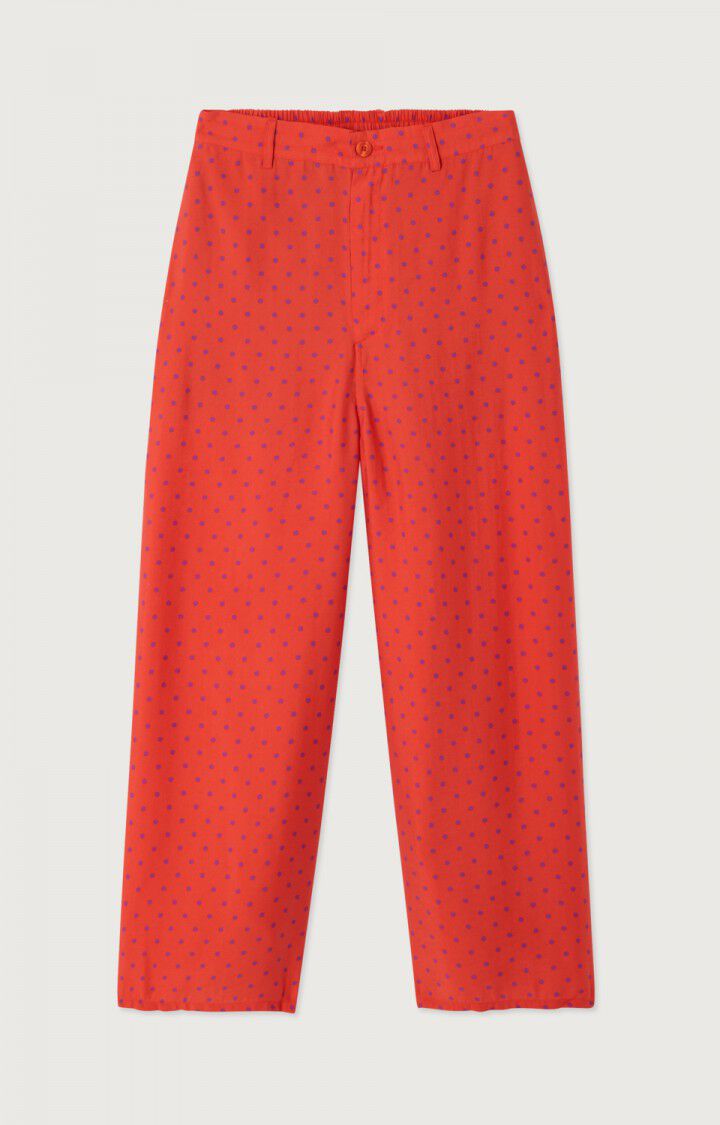 女士低腰宽长条纹印花裤