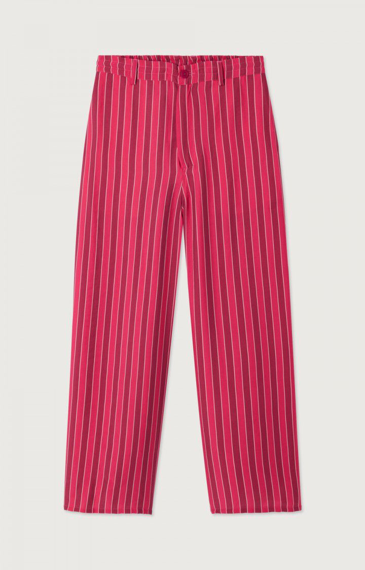 女士低腰宽长条纹印花裤