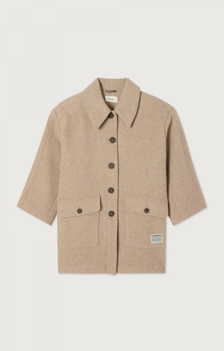 女士宽松中长款纽扣大衣