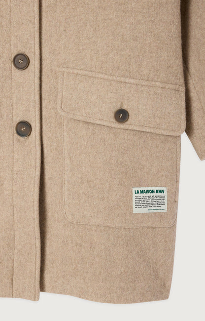 女士宽松中长款纽扣大衣