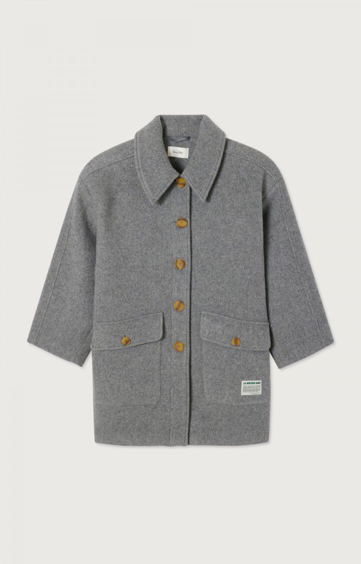 女士宽松中长款纽扣大衣