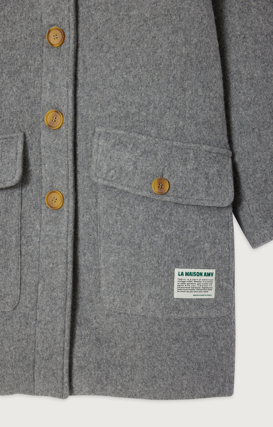 女士宽松中长款纽扣大衣