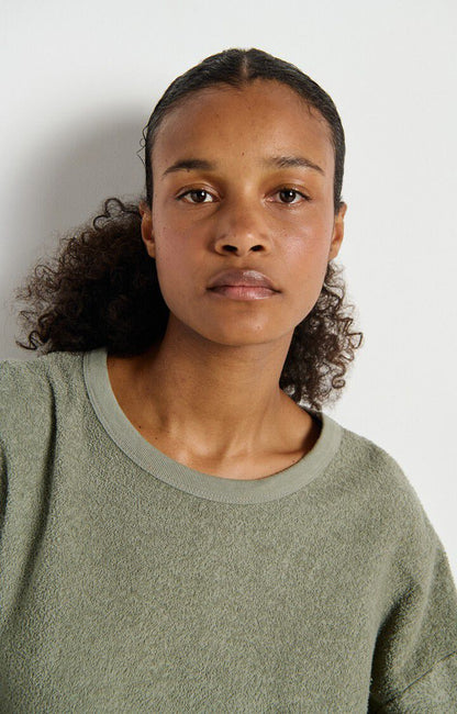 SWEAT DROIT ML COL ROND