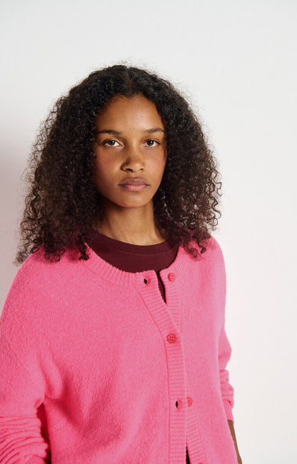 GILET COURT BOULE ML COL ROND BOUTONNE