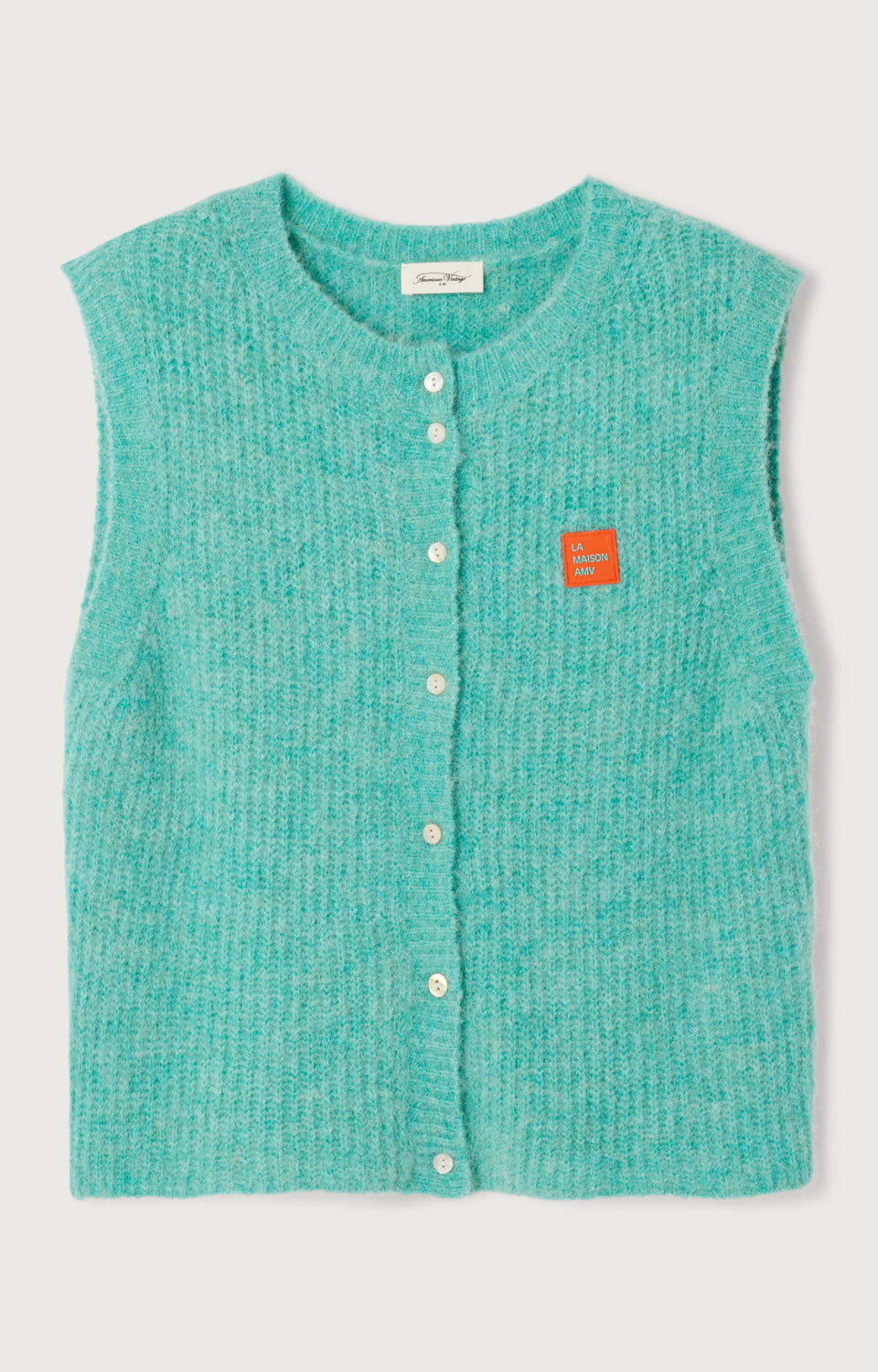 GILET COURT SM COL ROND BOUTONNE