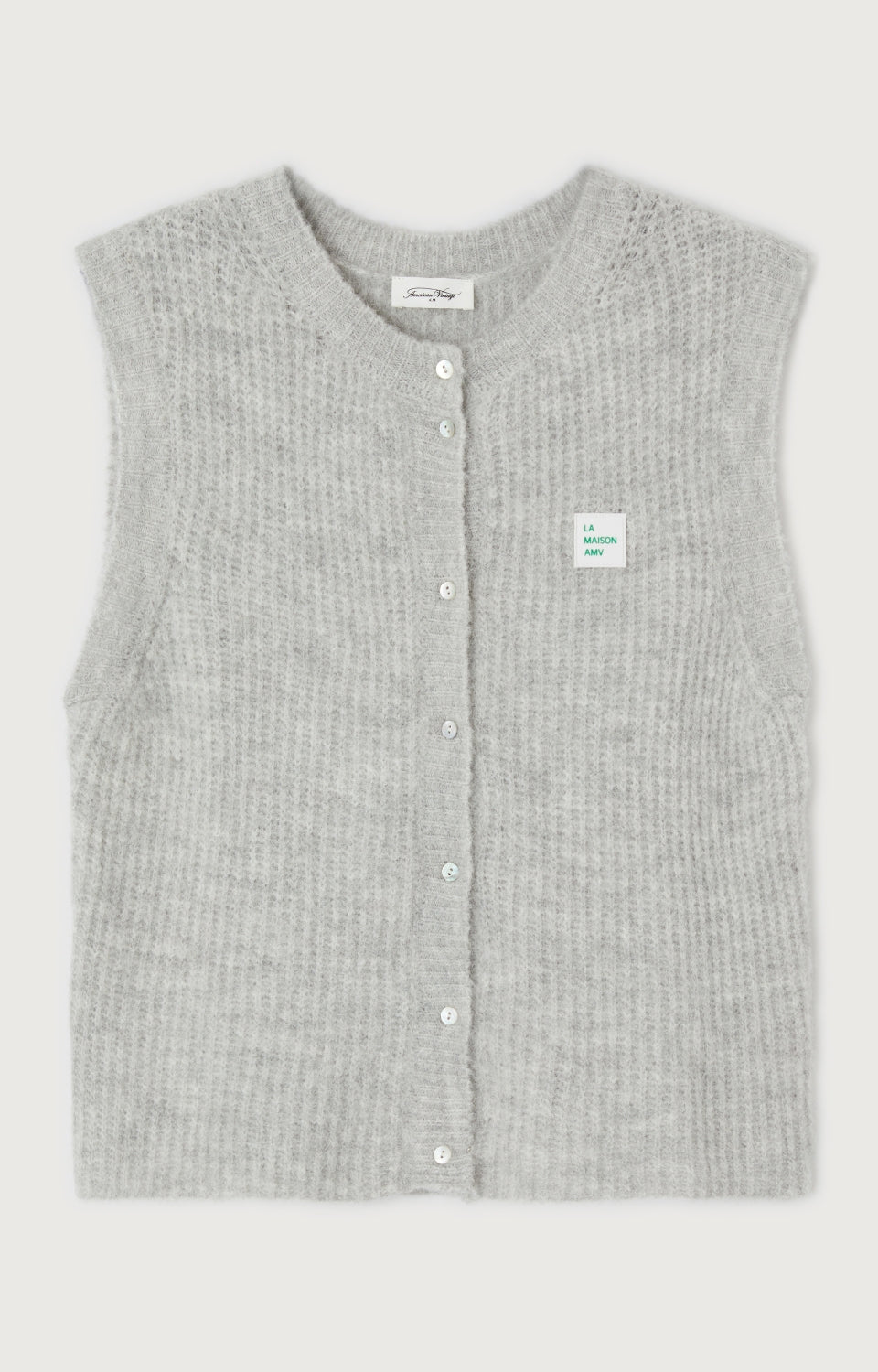 GILET COURT SM COL ROND BOUTONNE