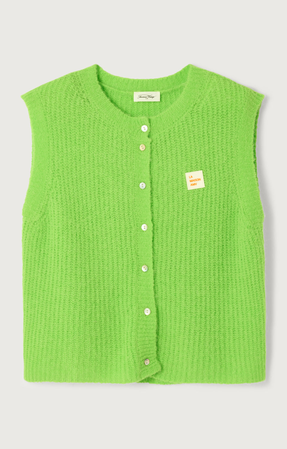 GILET COURT SM COL ROND BOUTONNE
