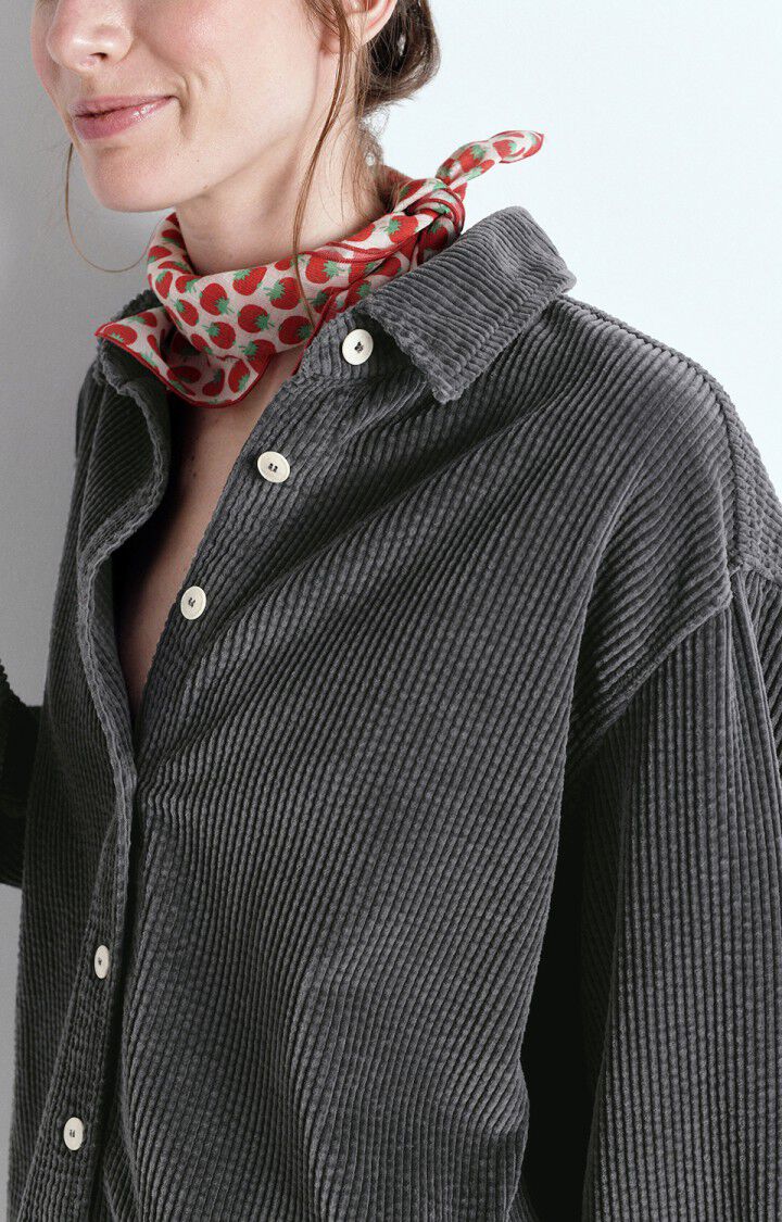 CHEMISE LONGUE AMPLE ML COL BOUTONNE