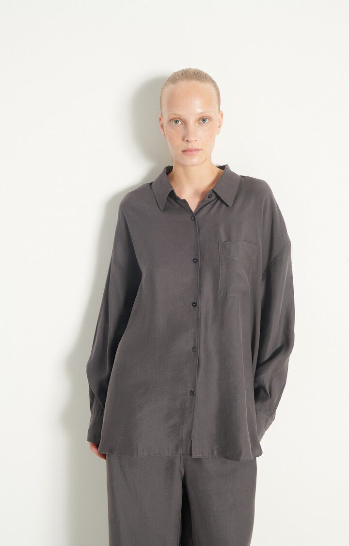 CHEMISE LONGUE AMPLE ML COL BOUTONNE