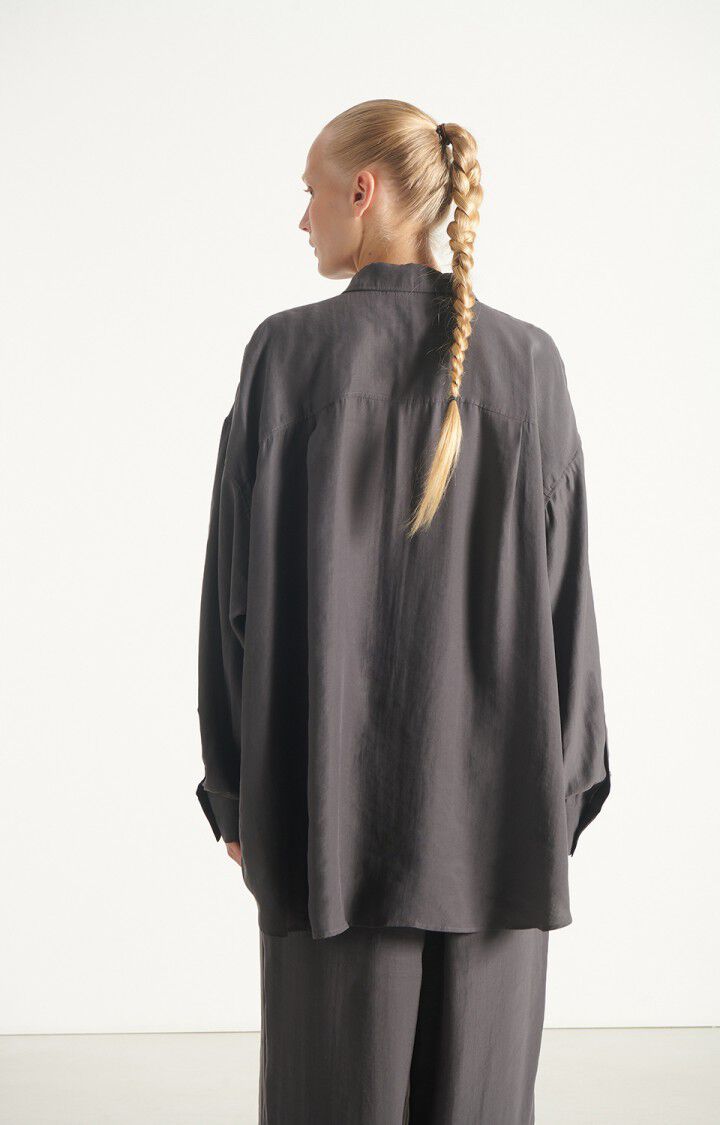 CHEMISE LONGUE AMPLE ML COL BOUTONNE