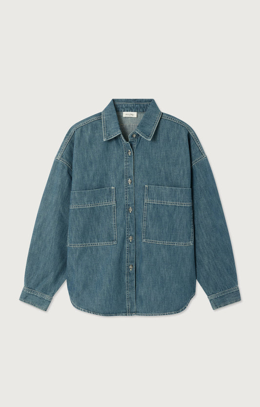 CHEMISE AMPLE ML COL BOUTONNE