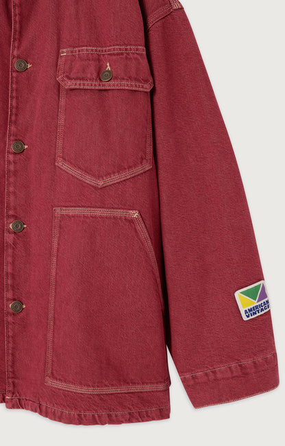 VESTE MI-LONGUE DROITE ML COL CHEMISE BOUTONNEE