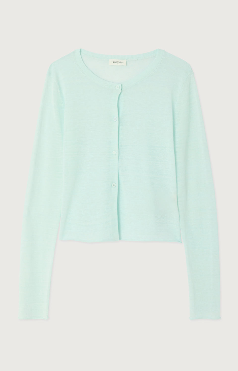 GILET COURT ML COL ROND BOUTONNE