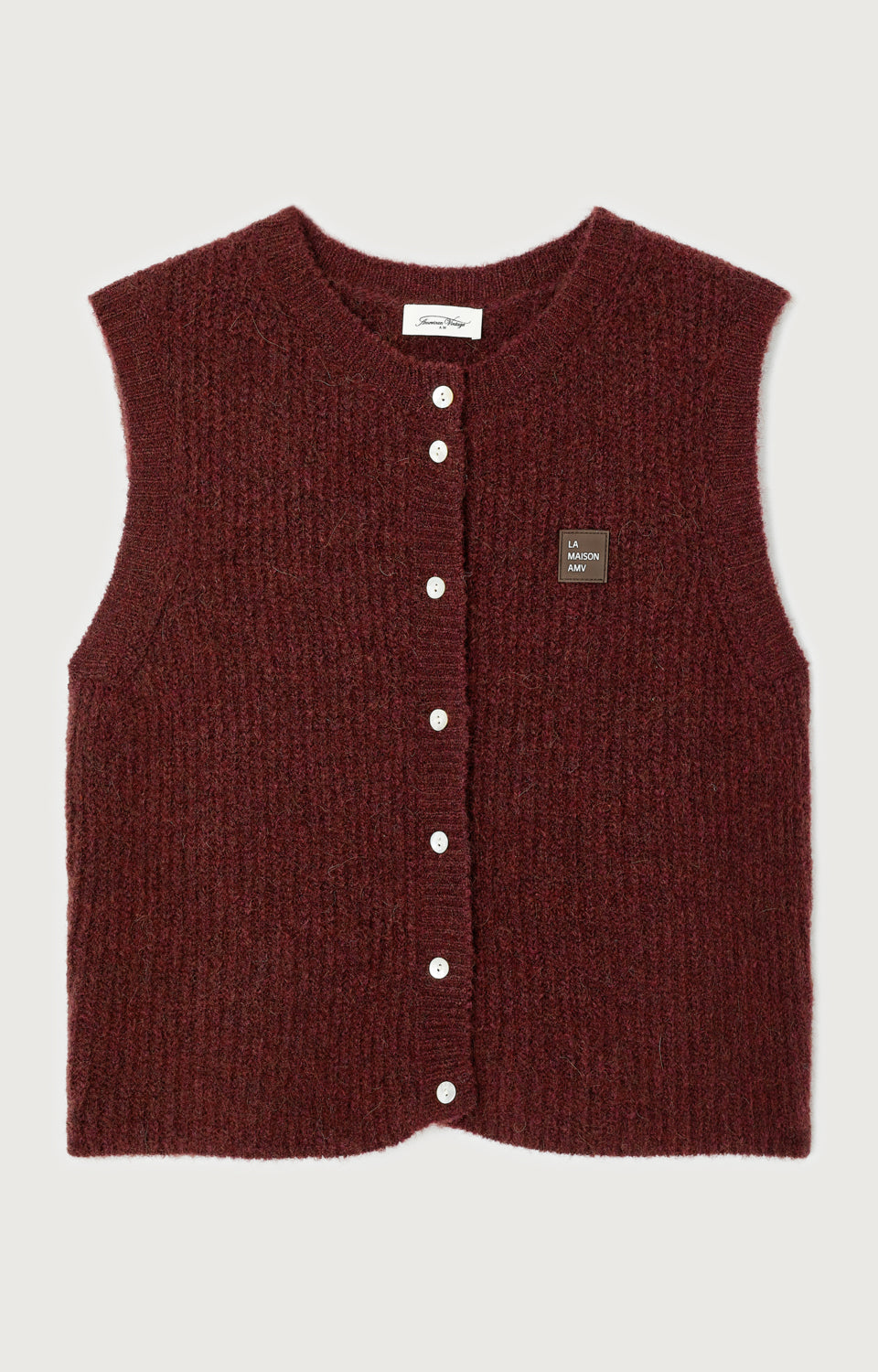 GILET COURT SM COL ROND BOUTONNE