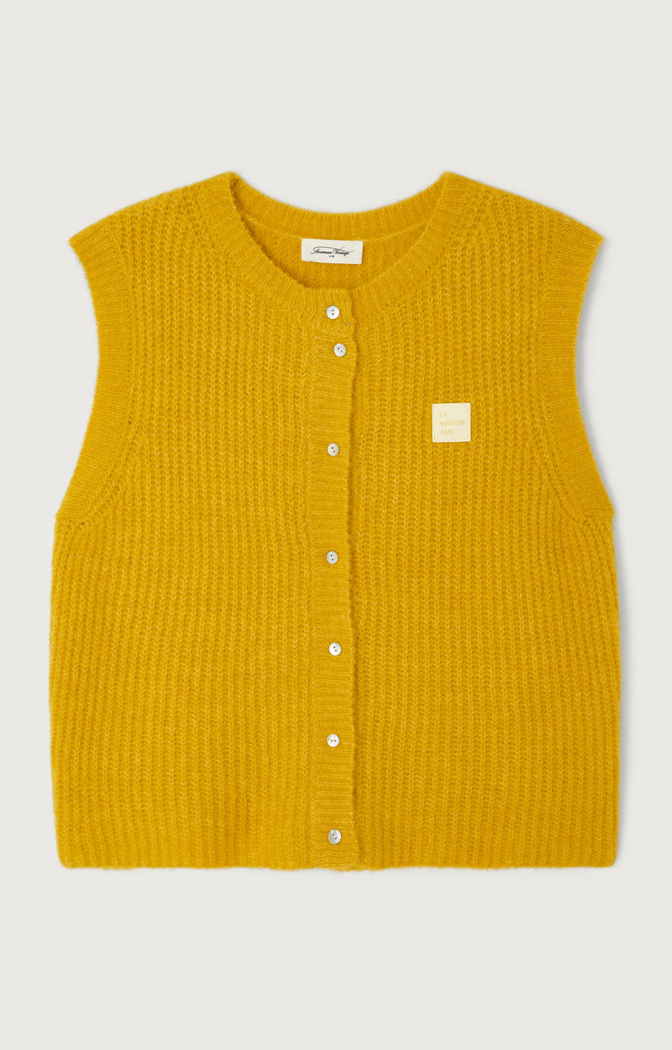 GILET COURT SM COL ROND BOUTONNE