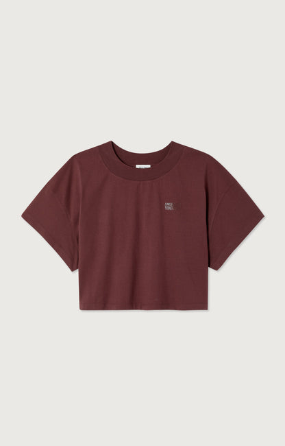 T-SHIRT AMPLE MC COL BATEAU