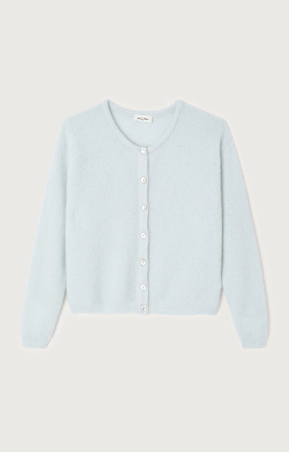 GILET COURT ML COL ROND BOUTONNE