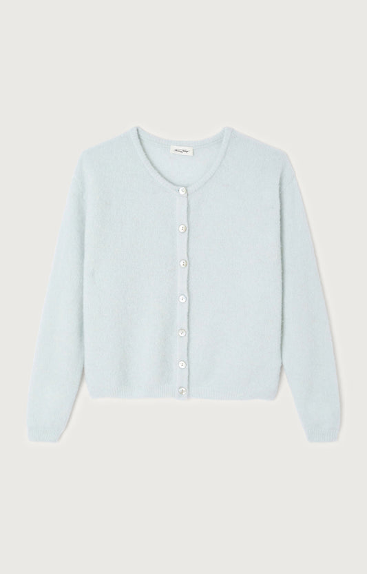 GILET COURT ML COL ROND BOUTONNE