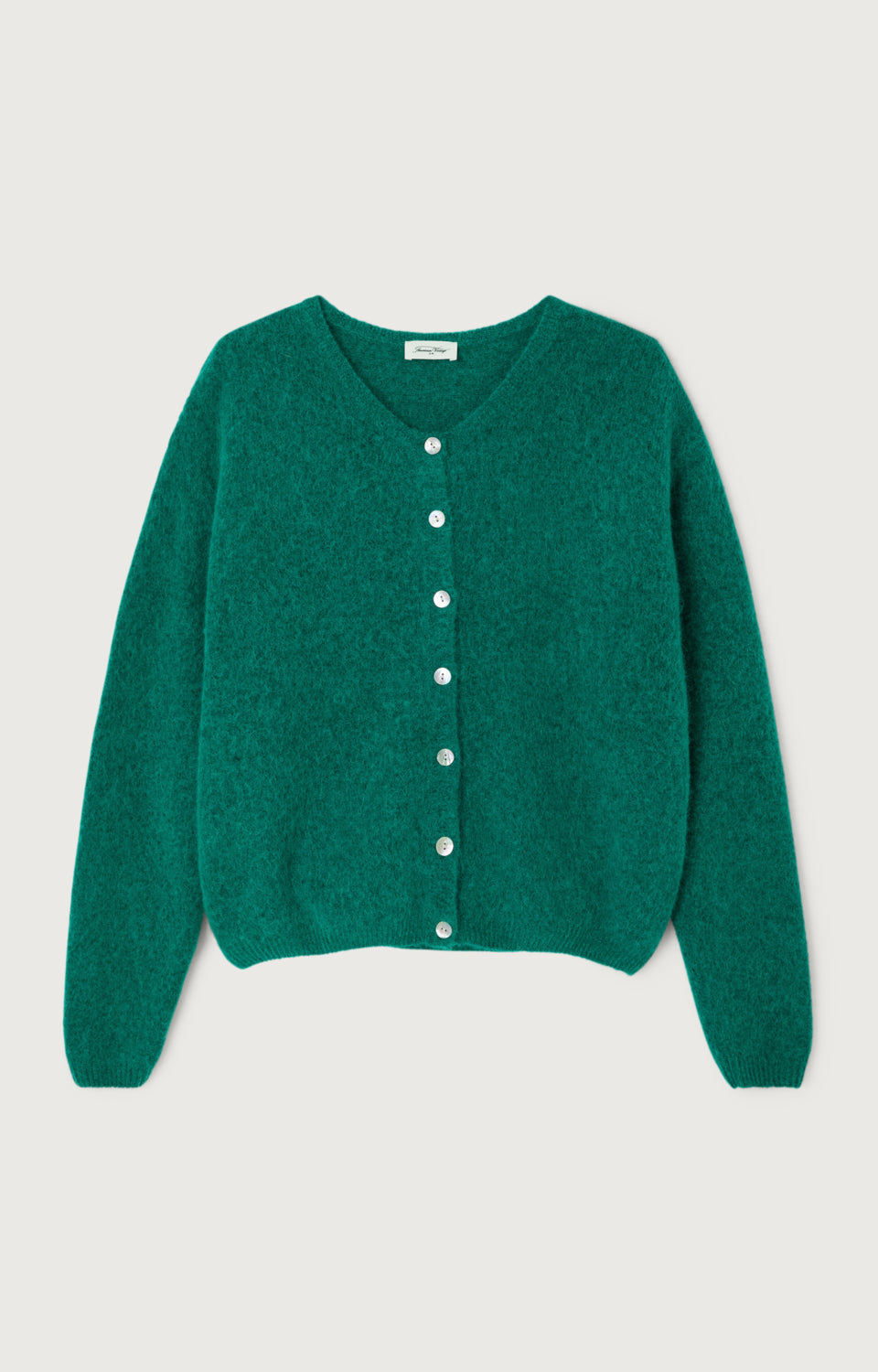 GILET COURT ML COL ROND BOUTONNE