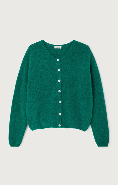 GILET COURT ML COL ROND BOUTONNE