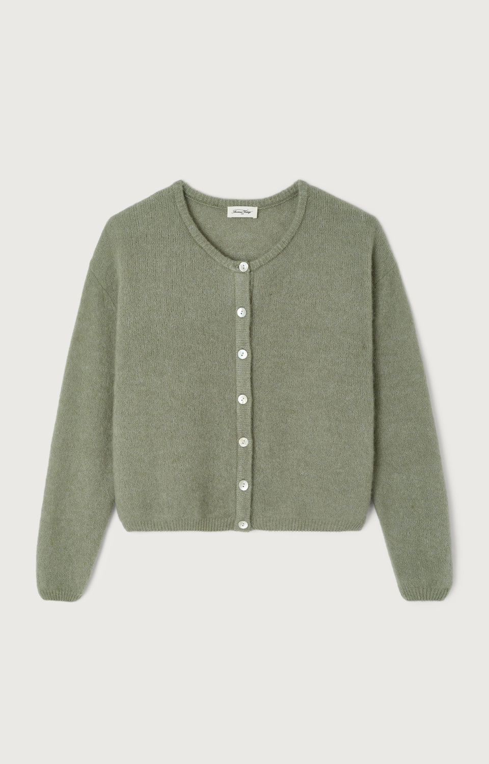GILET COURT ML COL ROND BOUTONNE