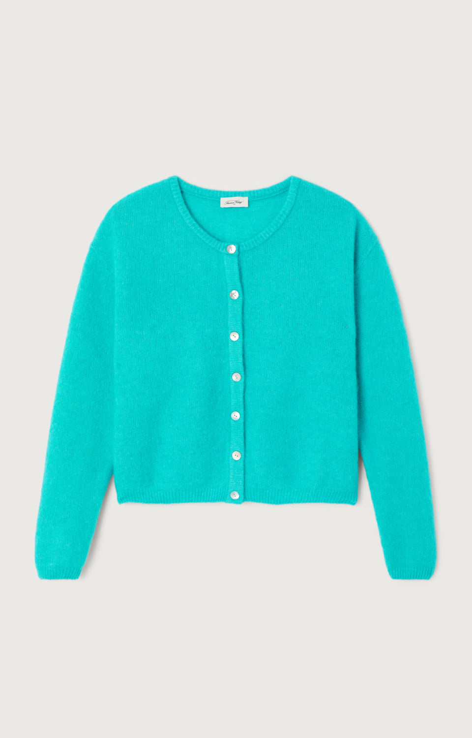 GILET COURT ML COL ROND BOUTONNE