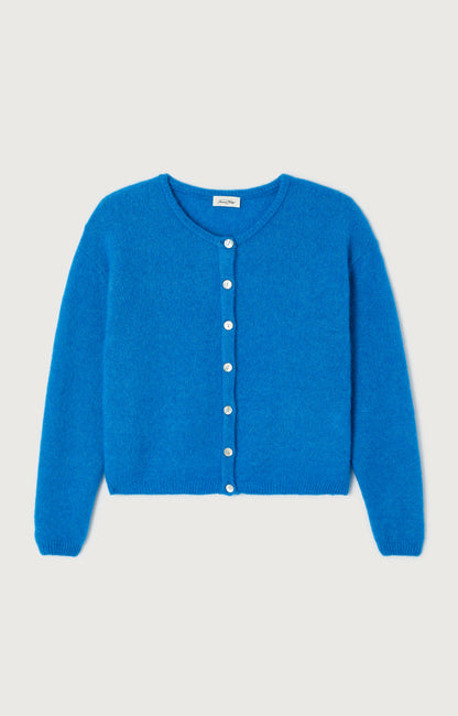 GILET COURT ML COL ROND BOUTONNE