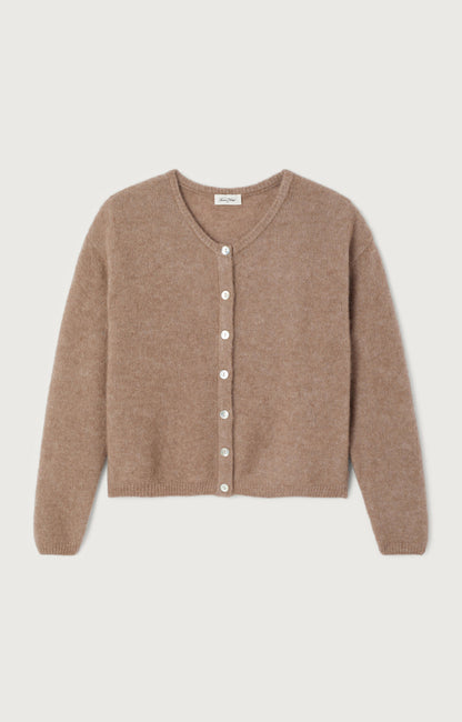 GILET COURT ML COL ROND BOUTONNE
