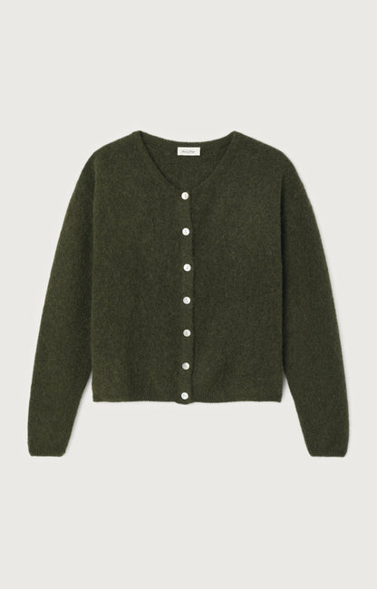 GILET COURT ML COL ROND BOUTONNE