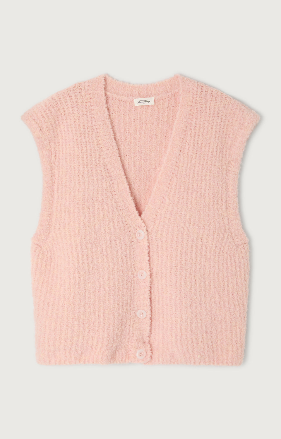 GILET MI LONG SM COL V BOUTONNE