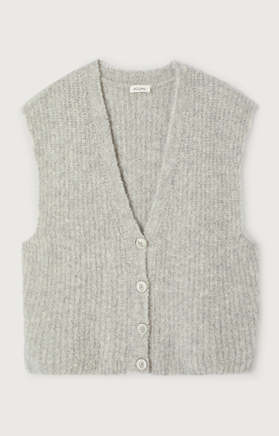 GILET MI LONG SM COL V BOUTONNE