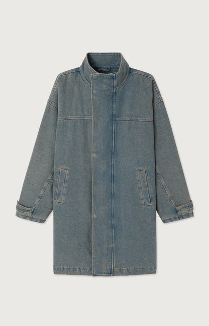 TRENCH MI-LONG DROIT ML COL MONTANT ZIPPE