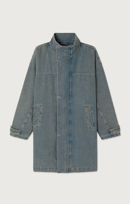 TRENCH MI-LONG DROIT ML COL MONTANT ZIPPE
