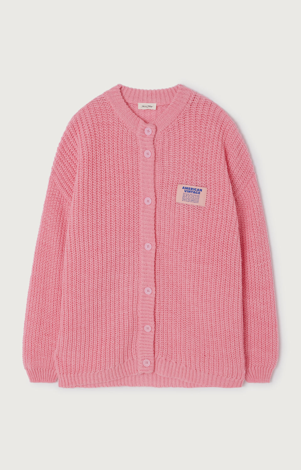 GILET MI-LONG BOULE ML COL ROND BOUTONNE